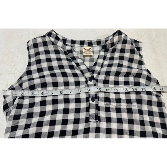 Women's Faded Glory Mini V-neck Dress Black & White Gingham Rayon Size S (4-6) - Picture 6 of 15
